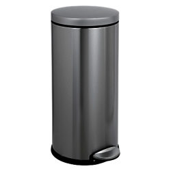 simplehuman Round Pedal Bin, Brushed Stainless Steel, 30L